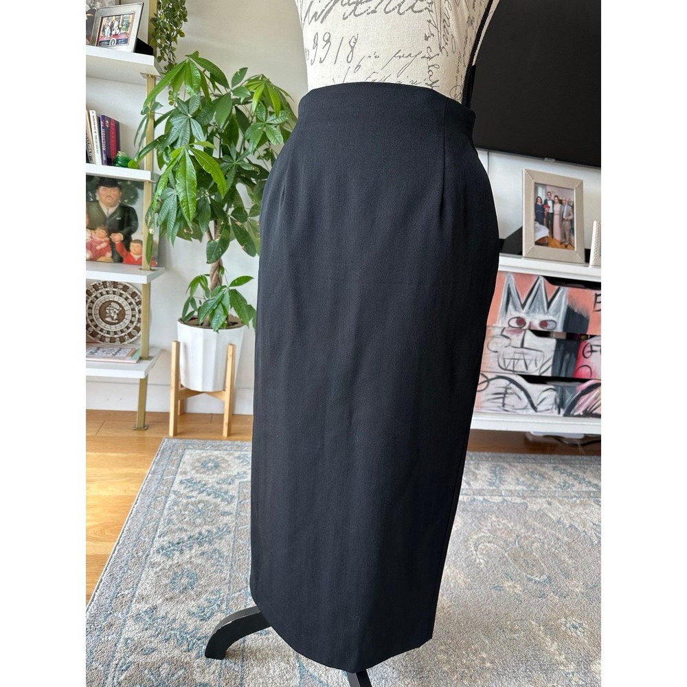 Vintage midi wool black skirt